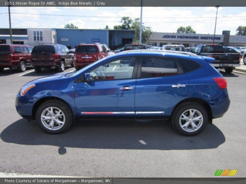 Indigo Blue Metallic / Gray 2011 Nissan Rogue SV AWD