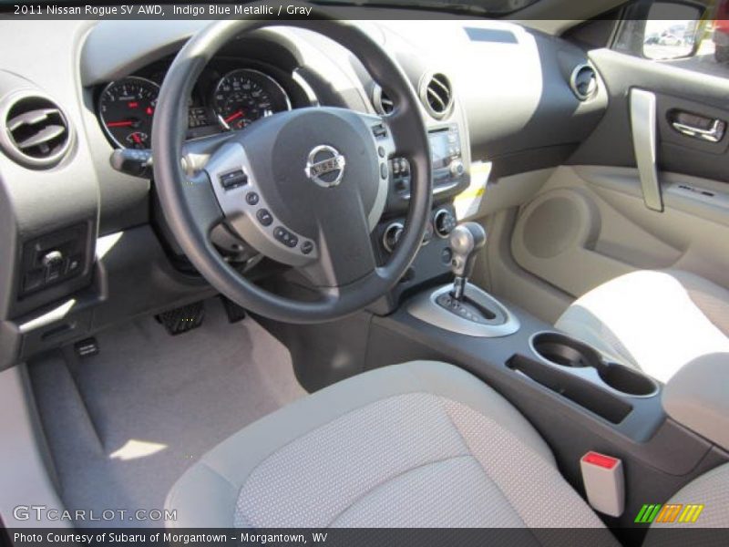 Indigo Blue Metallic / Gray 2011 Nissan Rogue SV AWD