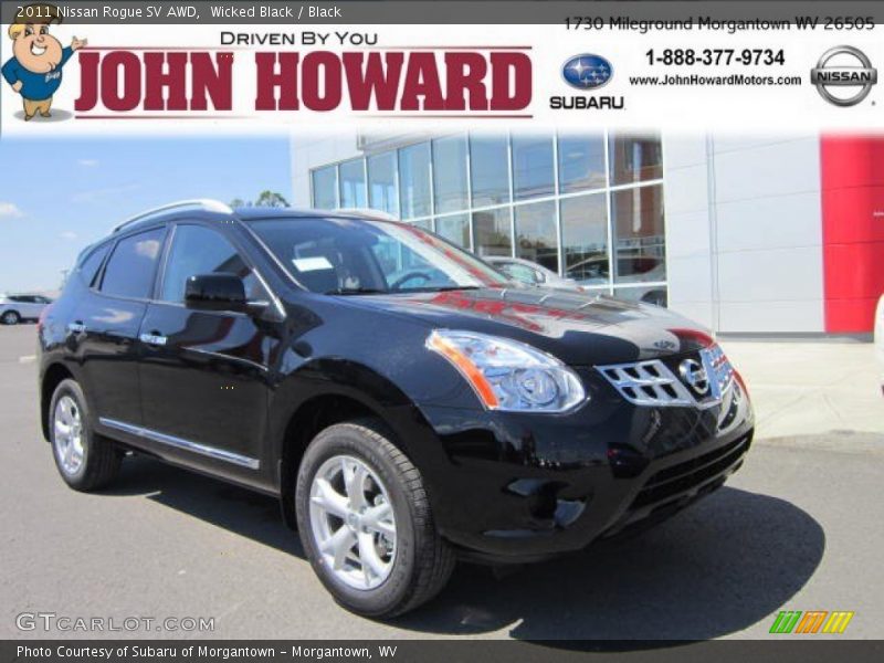 Wicked Black / Black 2011 Nissan Rogue SV AWD