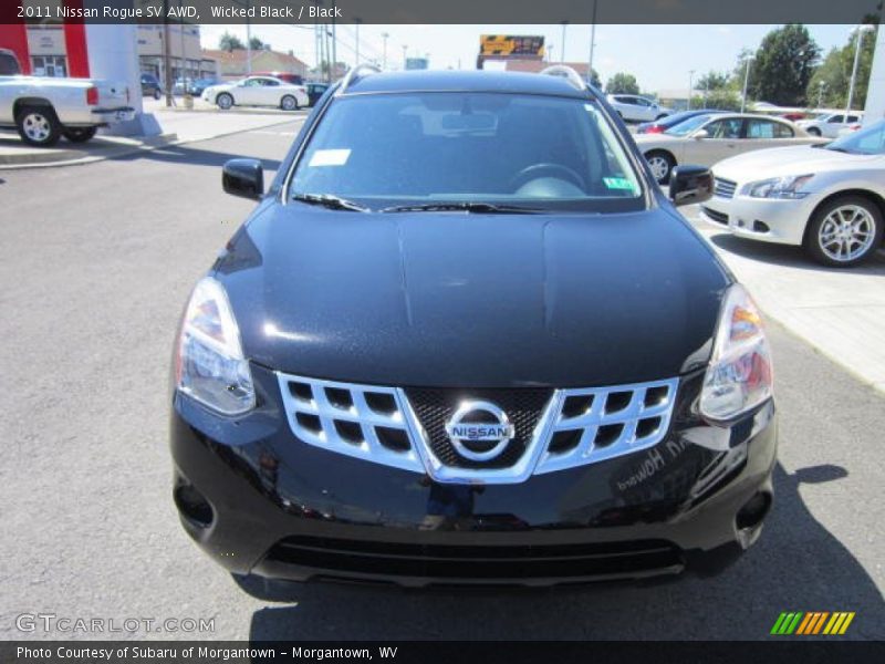 Wicked Black / Black 2011 Nissan Rogue SV AWD