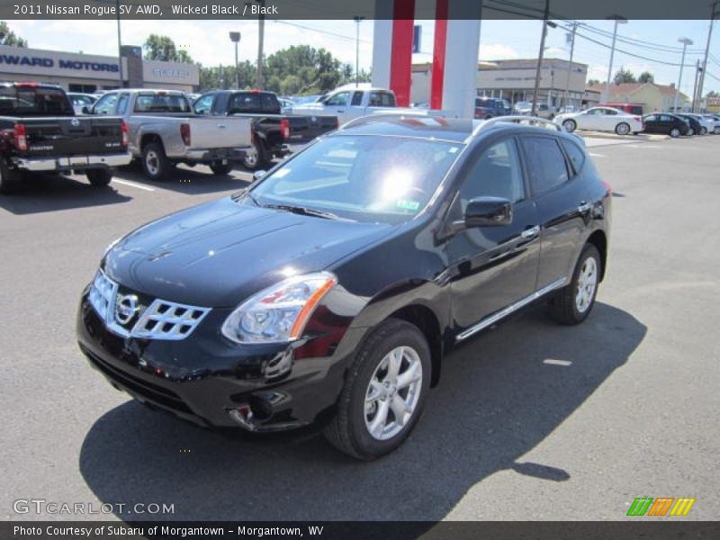 Wicked Black / Black 2011 Nissan Rogue SV AWD