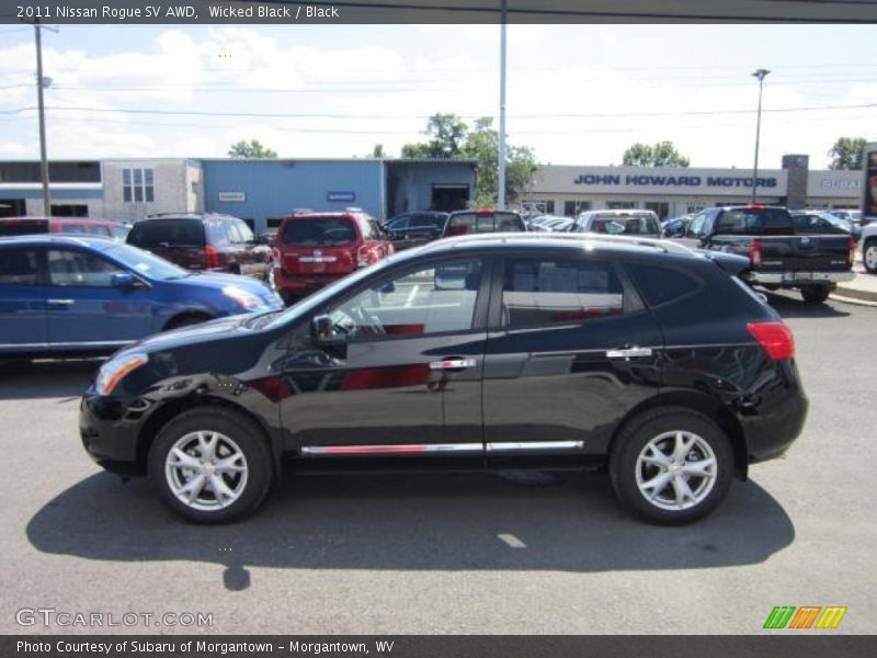 Wicked Black / Black 2011 Nissan Rogue SV AWD