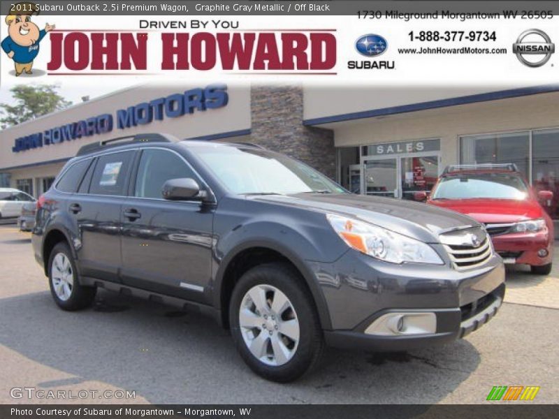 Graphite Gray Metallic / Off Black 2011 Subaru Outback 2.5i Premium Wagon
