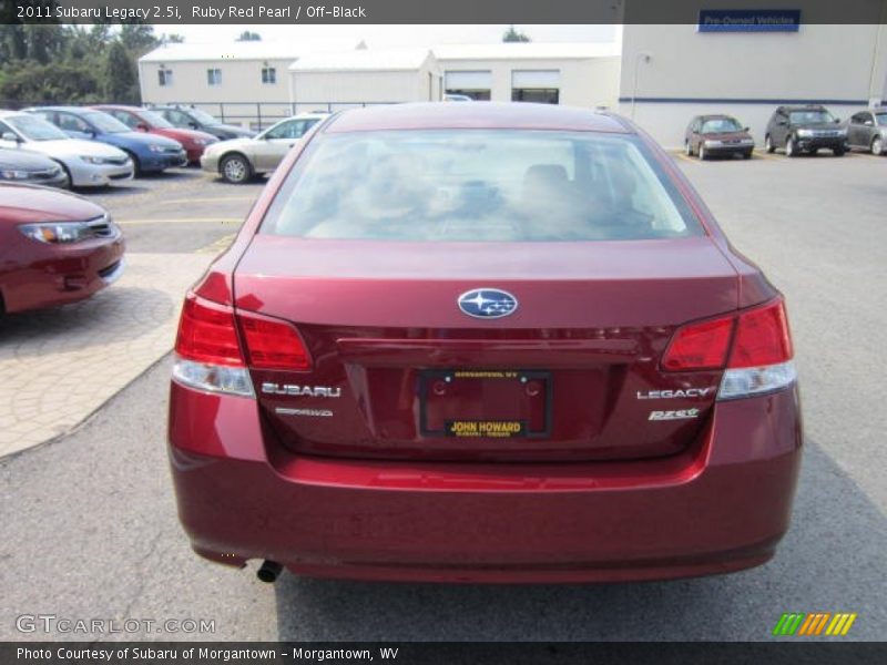 Ruby Red Pearl / Off-Black 2011 Subaru Legacy 2.5i
