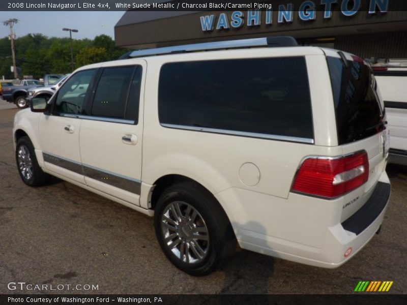 White Suede Metallic / Charcoal Black/Caramel Piping 2008 Lincoln Navigator L Elite 4x4