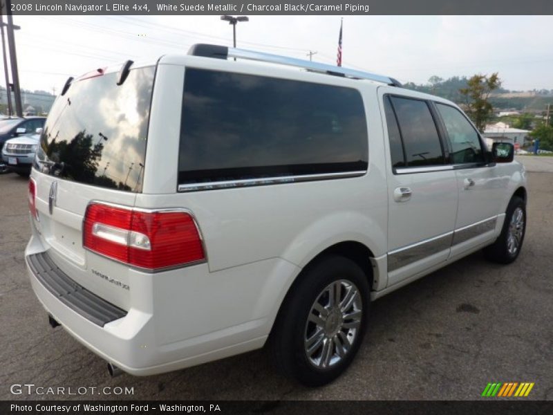 White Suede Metallic / Charcoal Black/Caramel Piping 2008 Lincoln Navigator L Elite 4x4