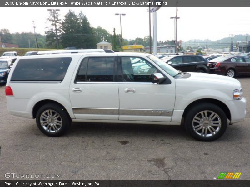White Suede Metallic / Charcoal Black/Caramel Piping 2008 Lincoln Navigator L Elite 4x4