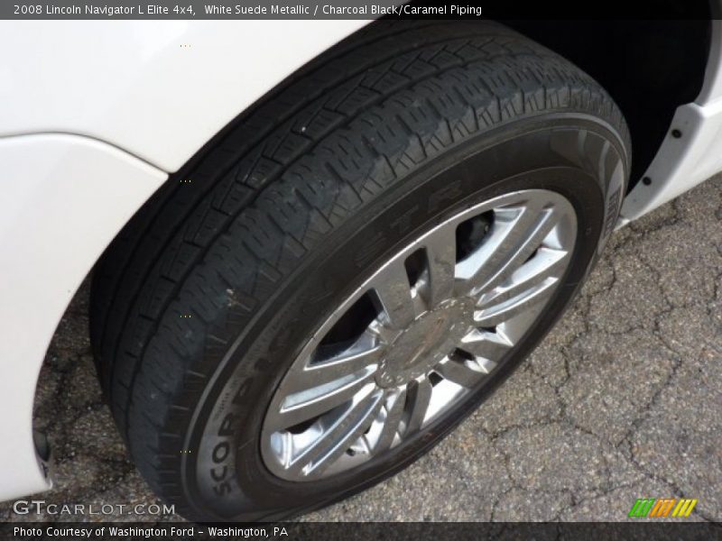 White Suede Metallic / Charcoal Black/Caramel Piping 2008 Lincoln Navigator L Elite 4x4