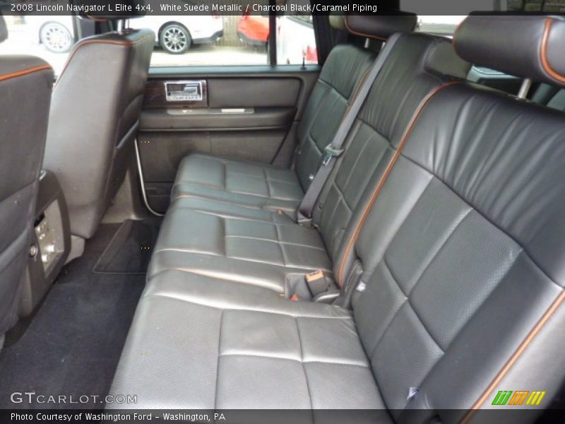White Suede Metallic / Charcoal Black/Caramel Piping 2008 Lincoln Navigator L Elite 4x4