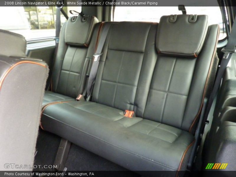 White Suede Metallic / Charcoal Black/Caramel Piping 2008 Lincoln Navigator L Elite 4x4