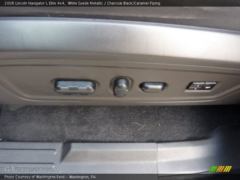 White Suede Metallic / Charcoal Black/Caramel Piping 2008 Lincoln Navigator L Elite 4x4