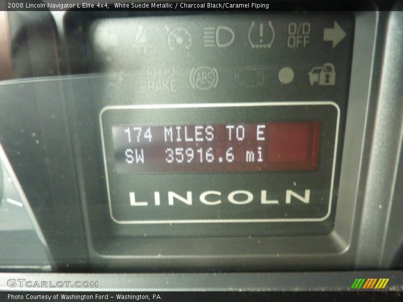 White Suede Metallic / Charcoal Black/Caramel Piping 2008 Lincoln Navigator L Elite 4x4