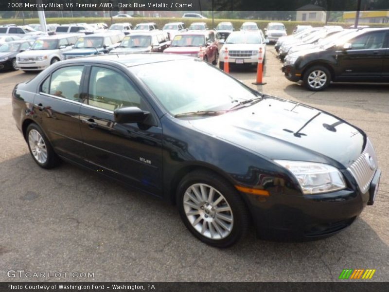 Dark Blue Metallic / Camel 2008 Mercury Milan V6 Premier AWD