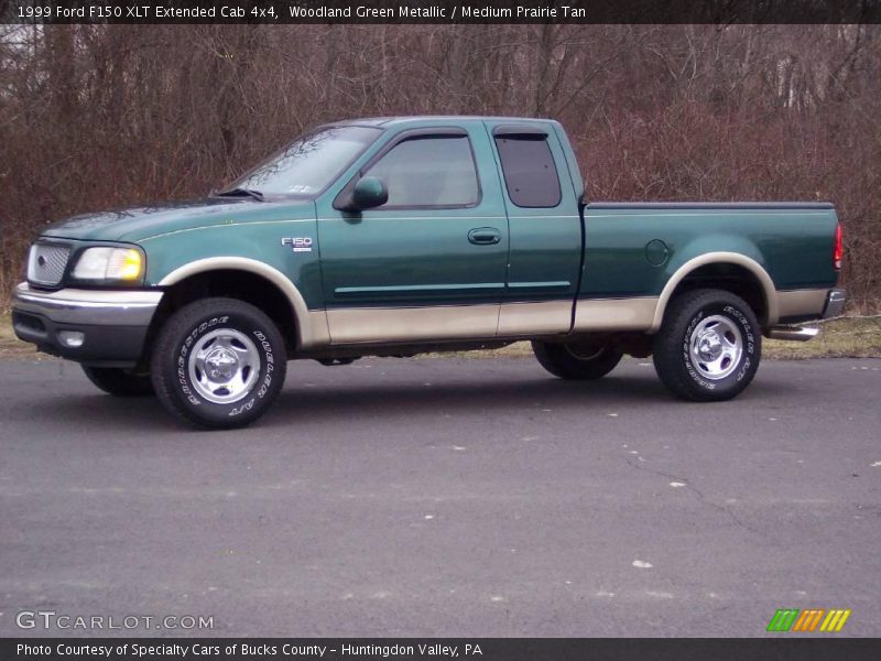 Woodland Green Metallic / Medium Prairie Tan 1999 Ford F150 XLT Extended Cab 4x4