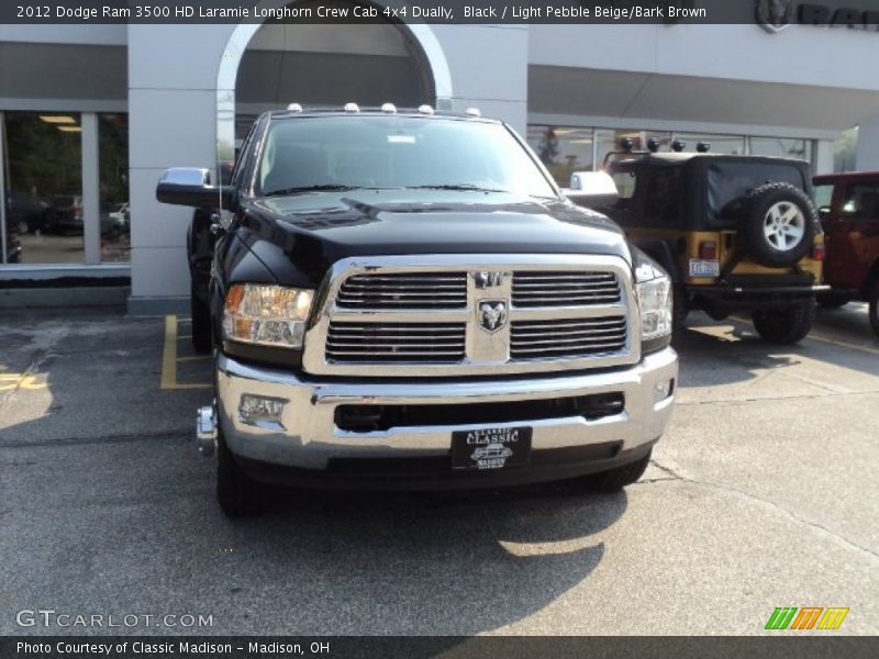 Black / Light Pebble Beige/Bark Brown 2012 Dodge Ram 3500 HD Laramie Longhorn Crew Cab 4x4 Dually