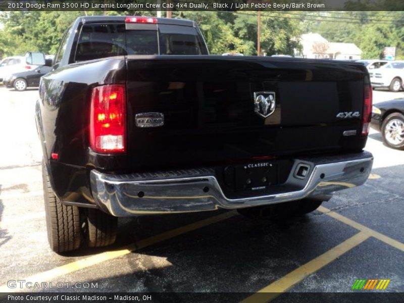 Black / Light Pebble Beige/Bark Brown 2012 Dodge Ram 3500 HD Laramie Longhorn Crew Cab 4x4 Dually
