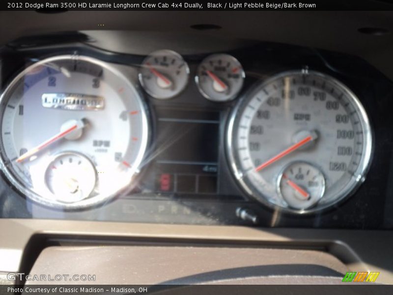Black / Light Pebble Beige/Bark Brown 2012 Dodge Ram 3500 HD Laramie Longhorn Crew Cab 4x4 Dually