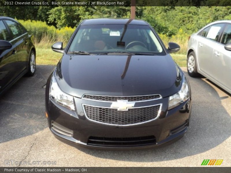 Black Granite Metallic / Jet Black/Sport Red 2012 Chevrolet Cruze Eco