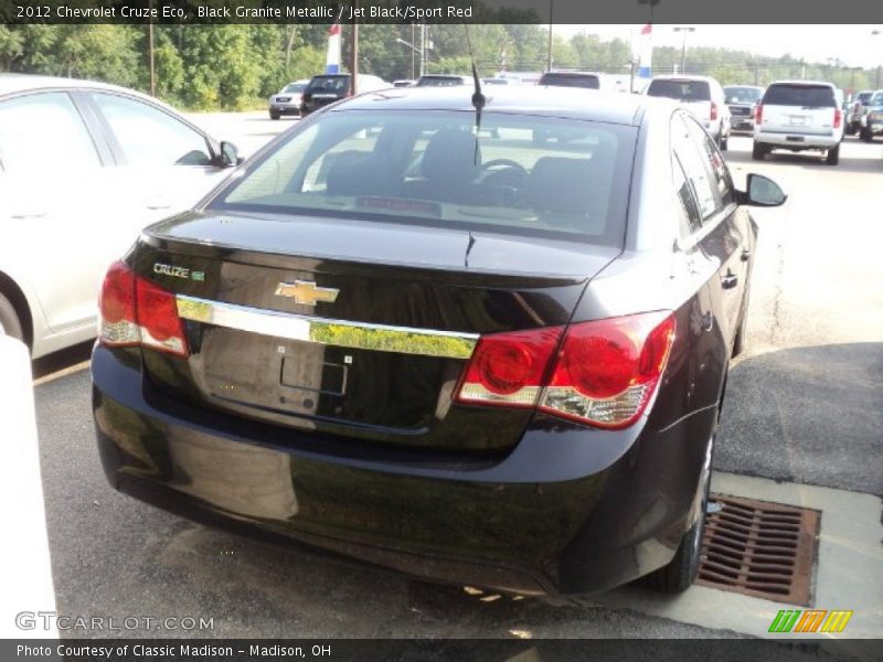 Black Granite Metallic / Jet Black/Sport Red 2012 Chevrolet Cruze Eco