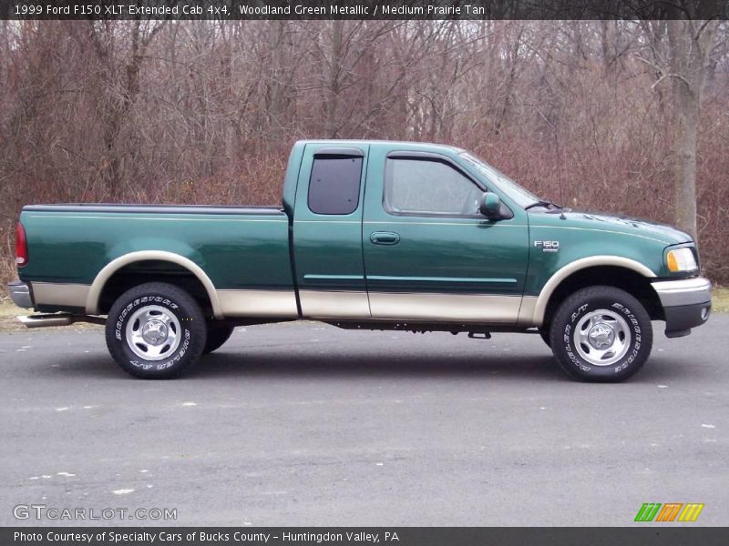 Woodland Green Metallic / Medium Prairie Tan 1999 Ford F150 XLT Extended Cab 4x4