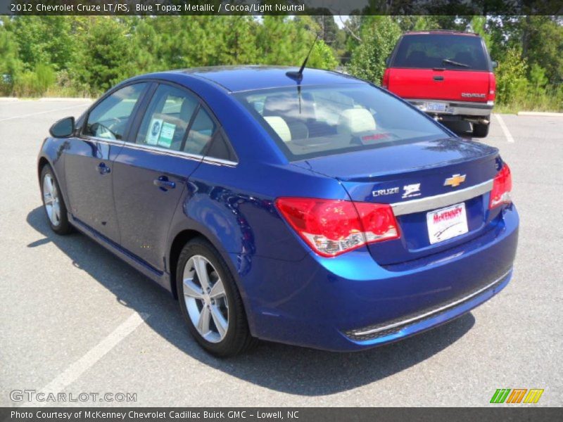 Blue Topaz Metallic / Cocoa/Light Neutral 2012 Chevrolet Cruze LT/RS
