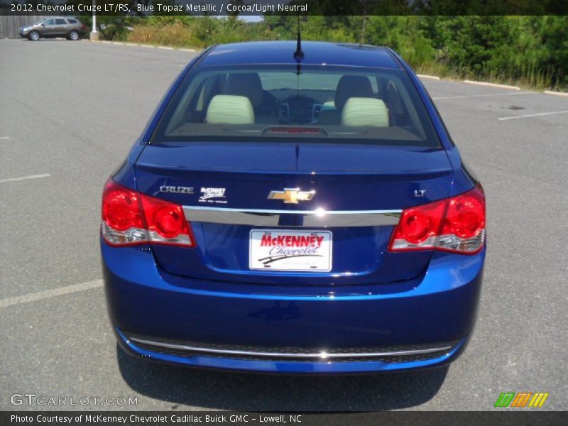 Blue Topaz Metallic / Cocoa/Light Neutral 2012 Chevrolet Cruze LT/RS