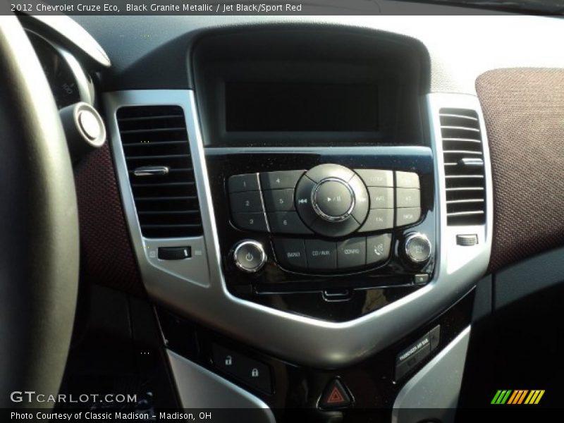 Black Granite Metallic / Jet Black/Sport Red 2012 Chevrolet Cruze Eco