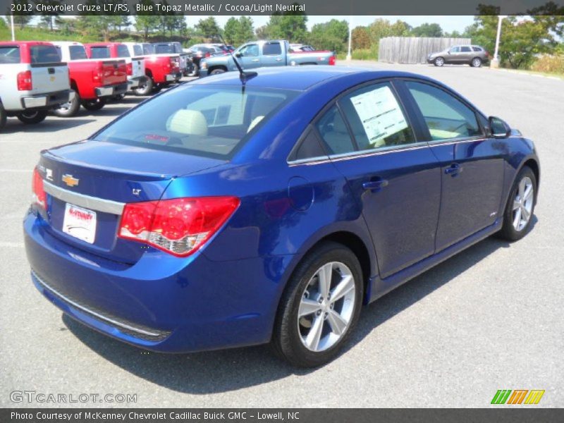 Blue Topaz Metallic / Cocoa/Light Neutral 2012 Chevrolet Cruze LT/RS