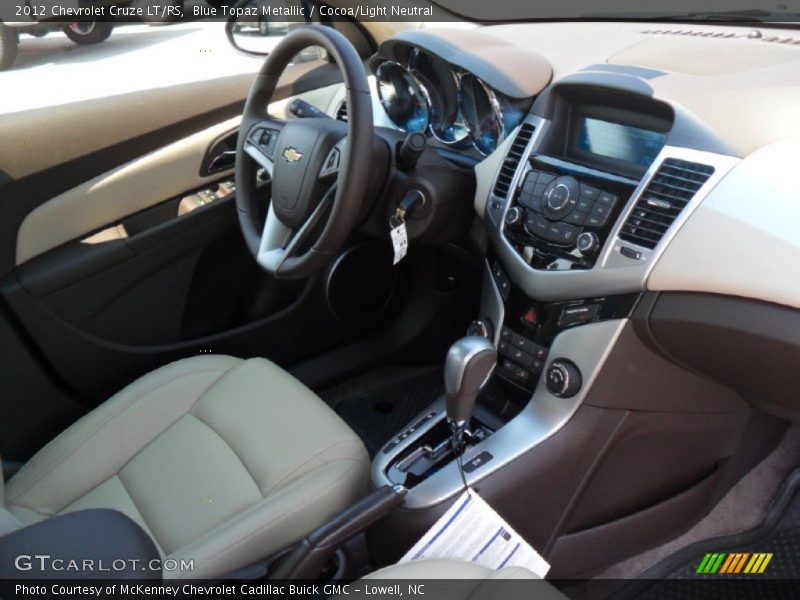 Blue Topaz Metallic / Cocoa/Light Neutral 2012 Chevrolet Cruze LT/RS