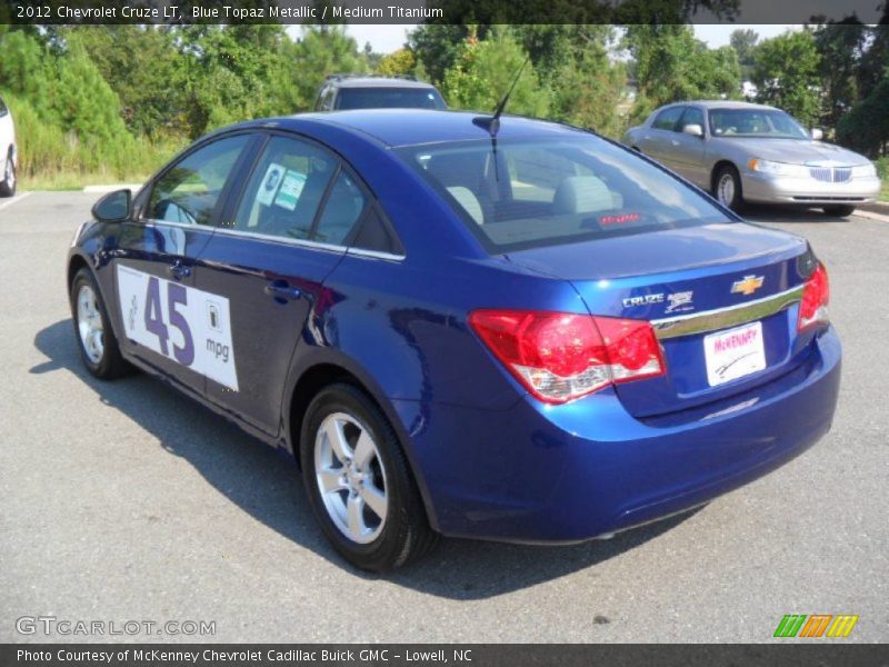 Blue Topaz Metallic / Medium Titanium 2012 Chevrolet Cruze LT