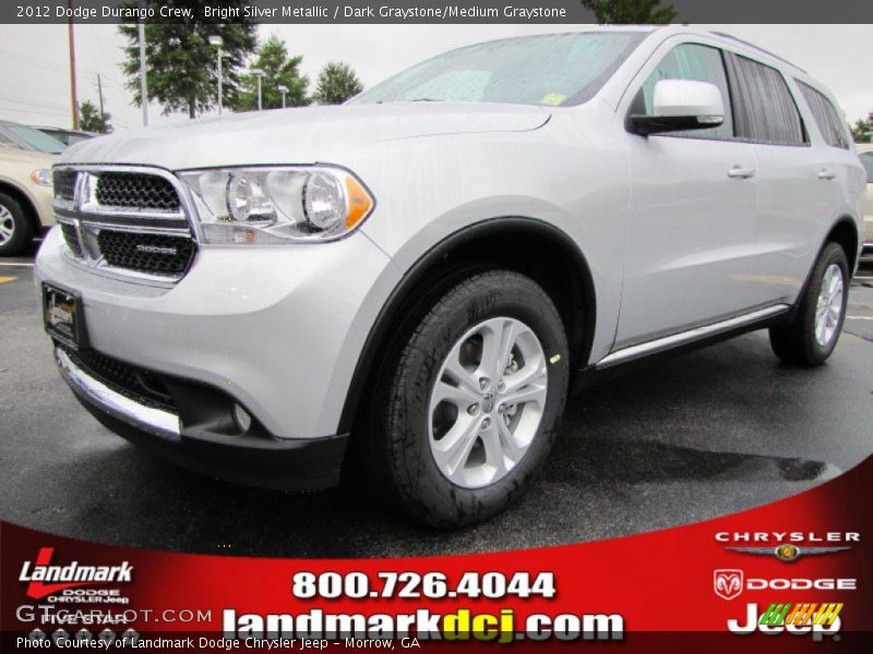 Bright Silver Metallic / Dark Graystone/Medium Graystone 2012 Dodge Durango Crew
