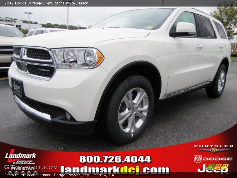Stone White / Black 2012 Dodge Durango Crew