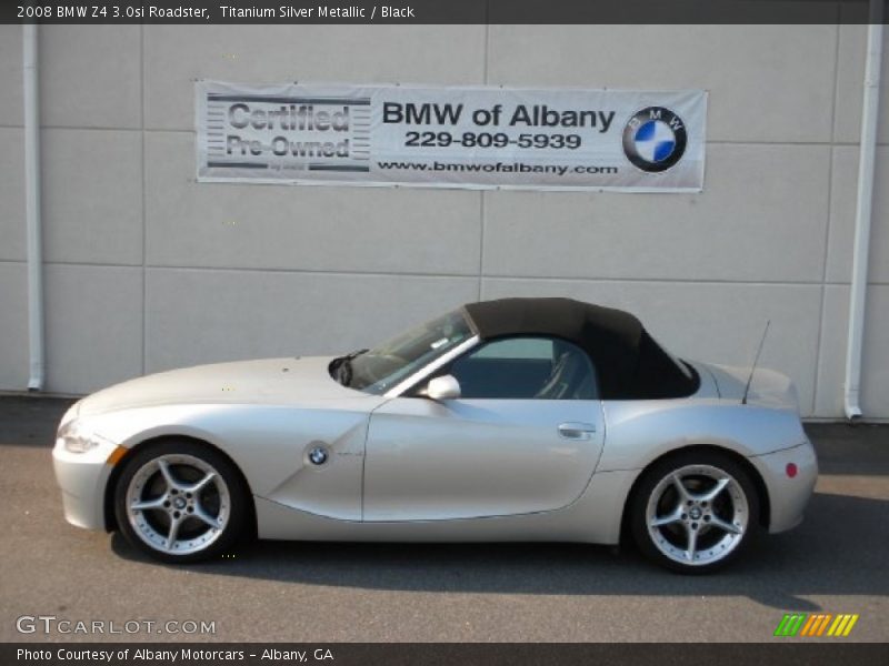 Titanium Silver Metallic / Black 2008 BMW Z4 3.0si Roadster