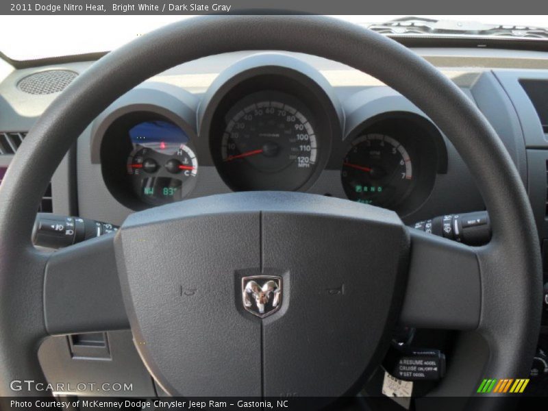 Bright White / Dark Slate Gray 2011 Dodge Nitro Heat