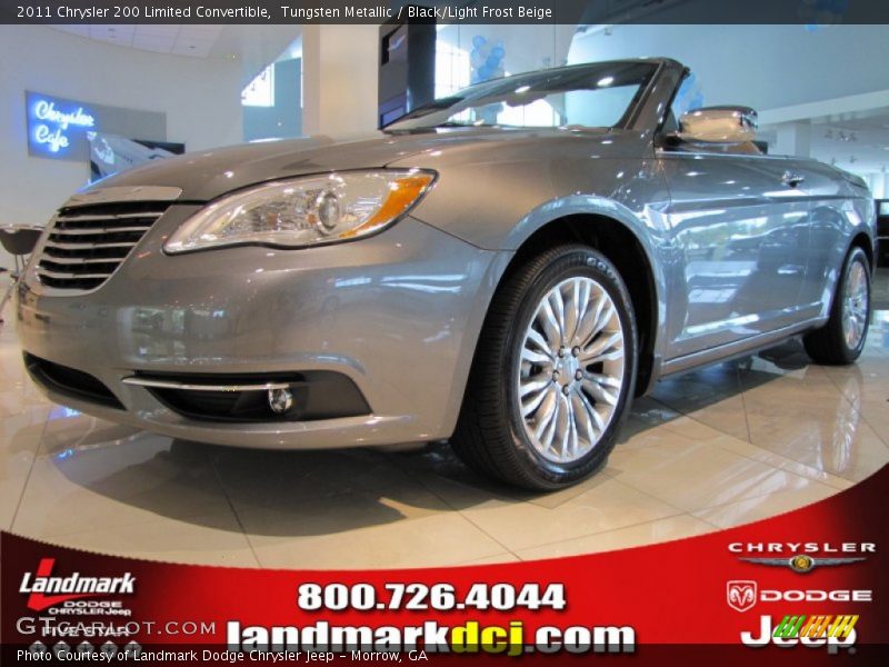 Tungsten Metallic / Black/Light Frost Beige 2011 Chrysler 200 Limited Convertible