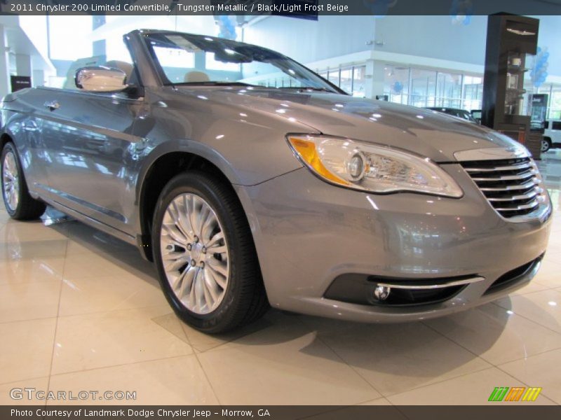 Tungsten Metallic / Black/Light Frost Beige 2011 Chrysler 200 Limited Convertible