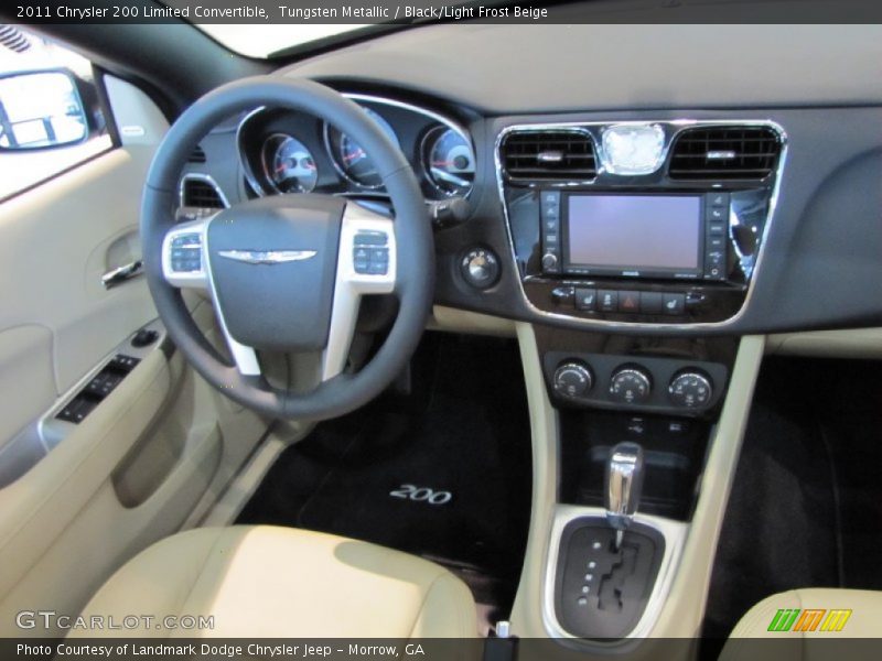 Tungsten Metallic / Black/Light Frost Beige 2011 Chrysler 200 Limited Convertible
