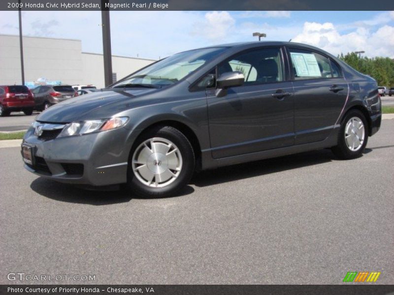 Magnetic Pearl / Beige 2009 Honda Civic Hybrid Sedan