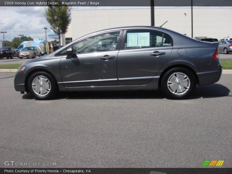 Magnetic Pearl / Beige 2009 Honda Civic Hybrid Sedan
