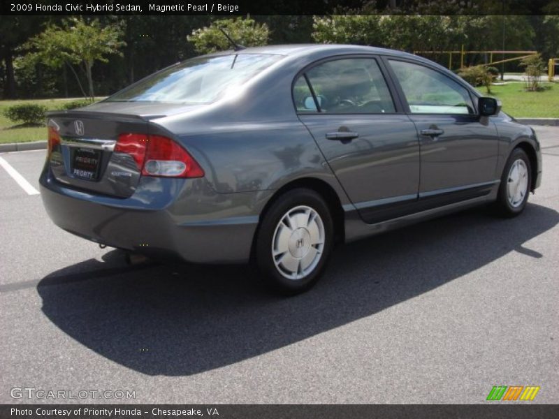 Magnetic Pearl / Beige 2009 Honda Civic Hybrid Sedan