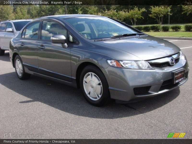 Magnetic Pearl / Beige 2009 Honda Civic Hybrid Sedan