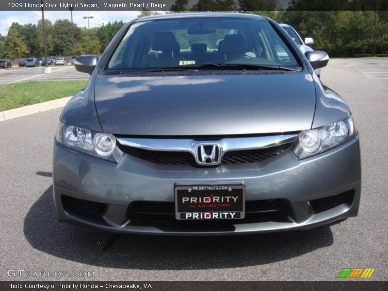 Magnetic Pearl / Beige 2009 Honda Civic Hybrid Sedan