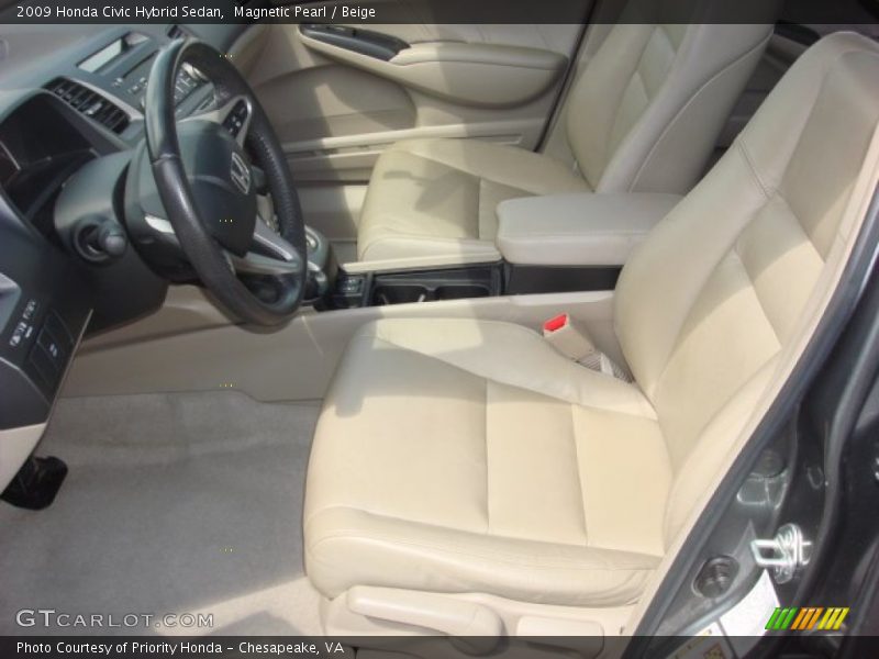 Magnetic Pearl / Beige 2009 Honda Civic Hybrid Sedan