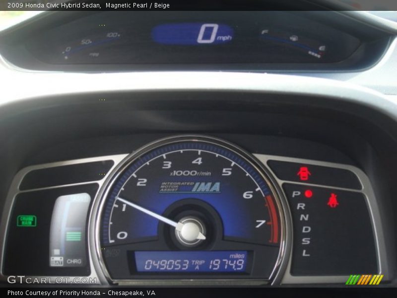 Magnetic Pearl / Beige 2009 Honda Civic Hybrid Sedan