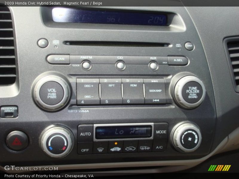Magnetic Pearl / Beige 2009 Honda Civic Hybrid Sedan