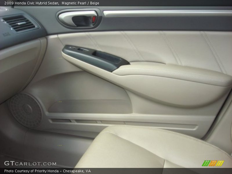 Magnetic Pearl / Beige 2009 Honda Civic Hybrid Sedan