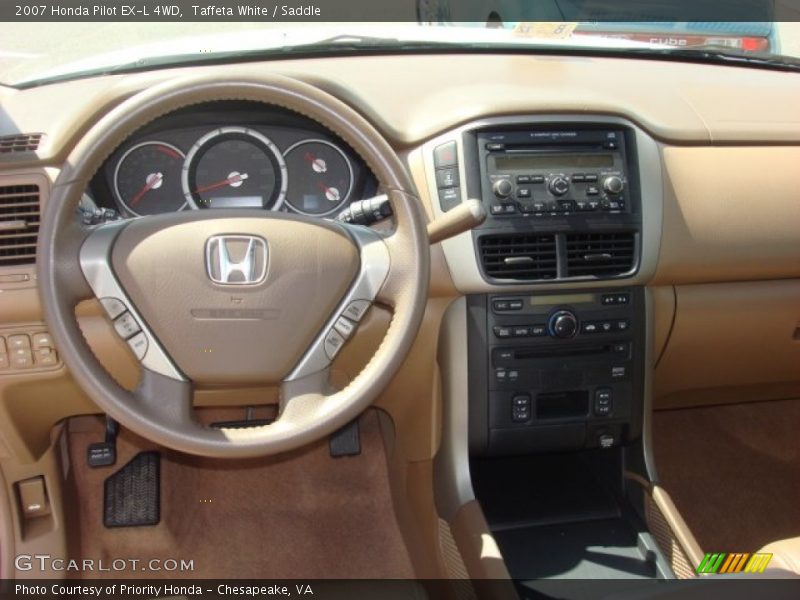 Taffeta White / Saddle 2007 Honda Pilot EX-L 4WD