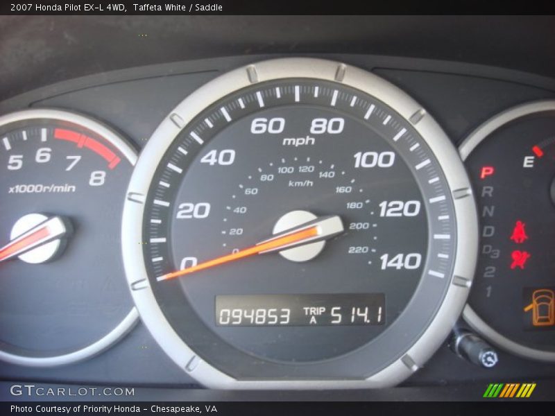 Taffeta White / Saddle 2007 Honda Pilot EX-L 4WD