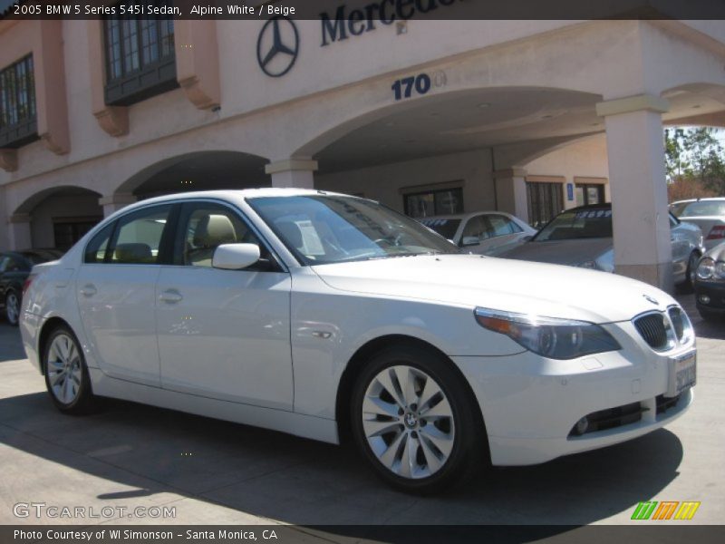 Alpine White / Beige 2005 BMW 5 Series 545i Sedan