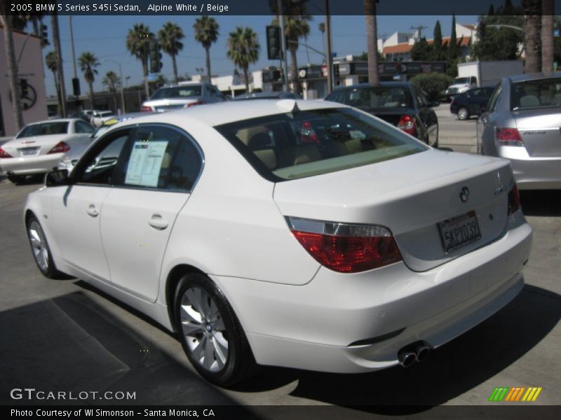 Alpine White / Beige 2005 BMW 5 Series 545i Sedan